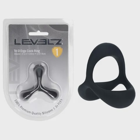 LEVELZ Tri O Ergo Silicone Cock Ring - Black