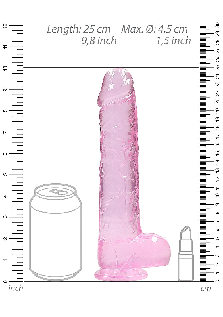 9in Realistic Dildo with Balls Pink
