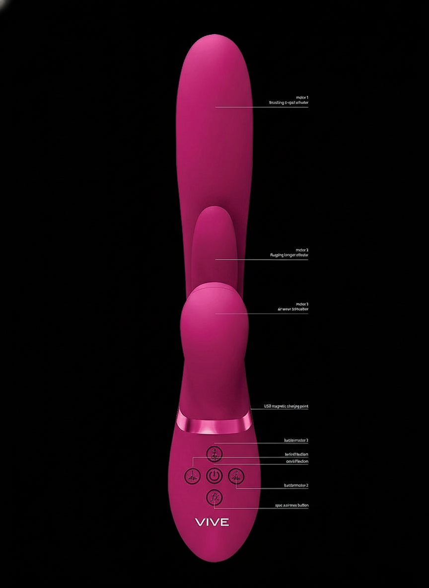 Ena-Thrusting G-Spot Vibrator with Flapping Tongue and Air Wave Stimulator
