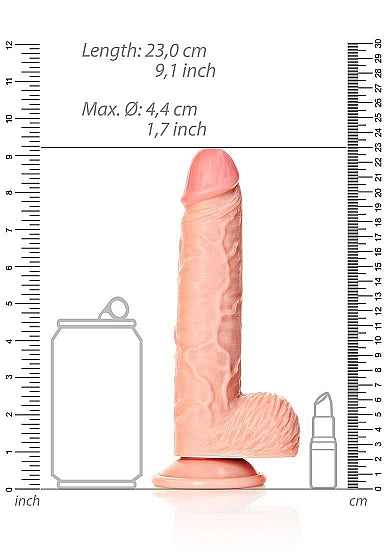 RealRock Realistic Dildo+Balls 8"