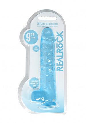 Crystal Clear REALROCK Realistic Dildo With Balls 9IN