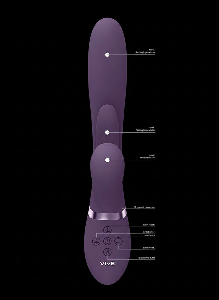Ena-Thrusting G-Spot Vibrator with Flapping Tongue and Air Wave Stimulator