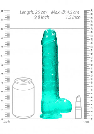 Crystal Clear REALROCK Realistic Dildo With Balls 9IN