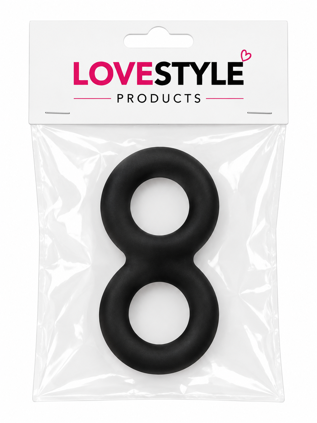 LoveStyle Silicone Double Black Cock & Ball Ring