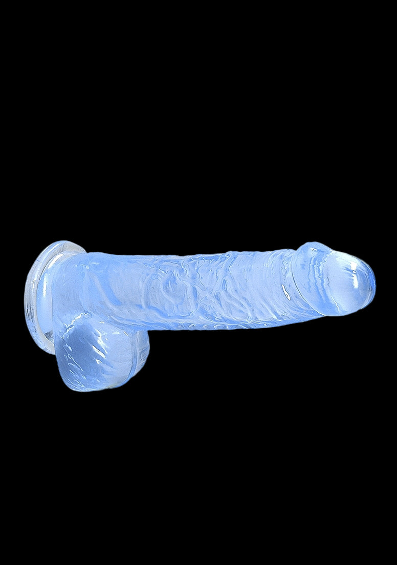 6in Realistic Dildo with Balls Blue
