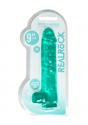 Crystal Clear REALROCK Realistic Dildo With Balls 9IN