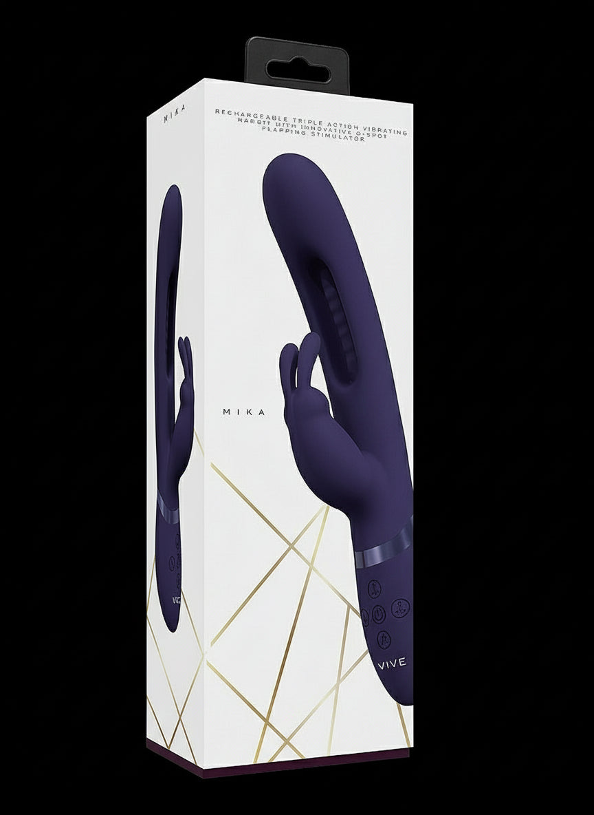 Mika - Rechargeable Triple Motor - Vibrating Rabbit With Innovative G-Spot Flapping Stimulator - Purple