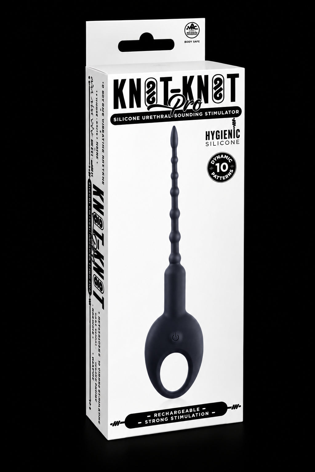 Knot-Knot Pro Silicone Vibrating Urethral Plug Black