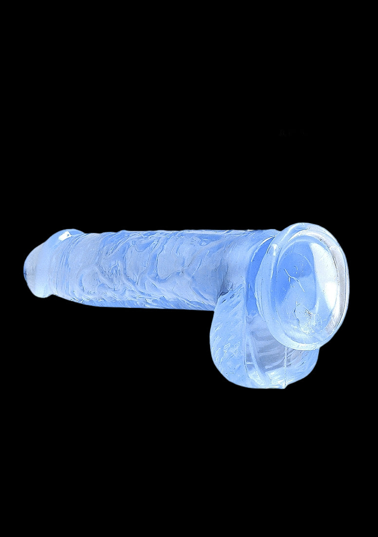 6in Realistic Dildo with Balls Blue