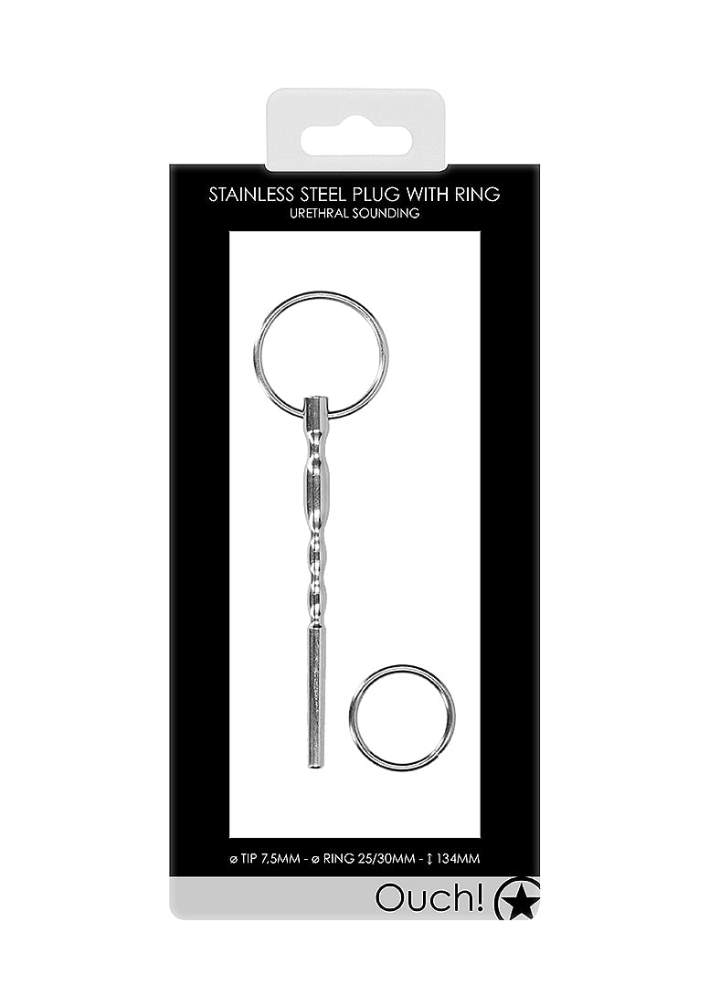 Urethral Sounding - Metal Plug with Ridges