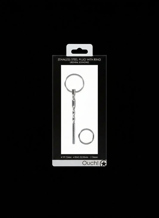 Urethral Sounding - Metal Plug with Ridges