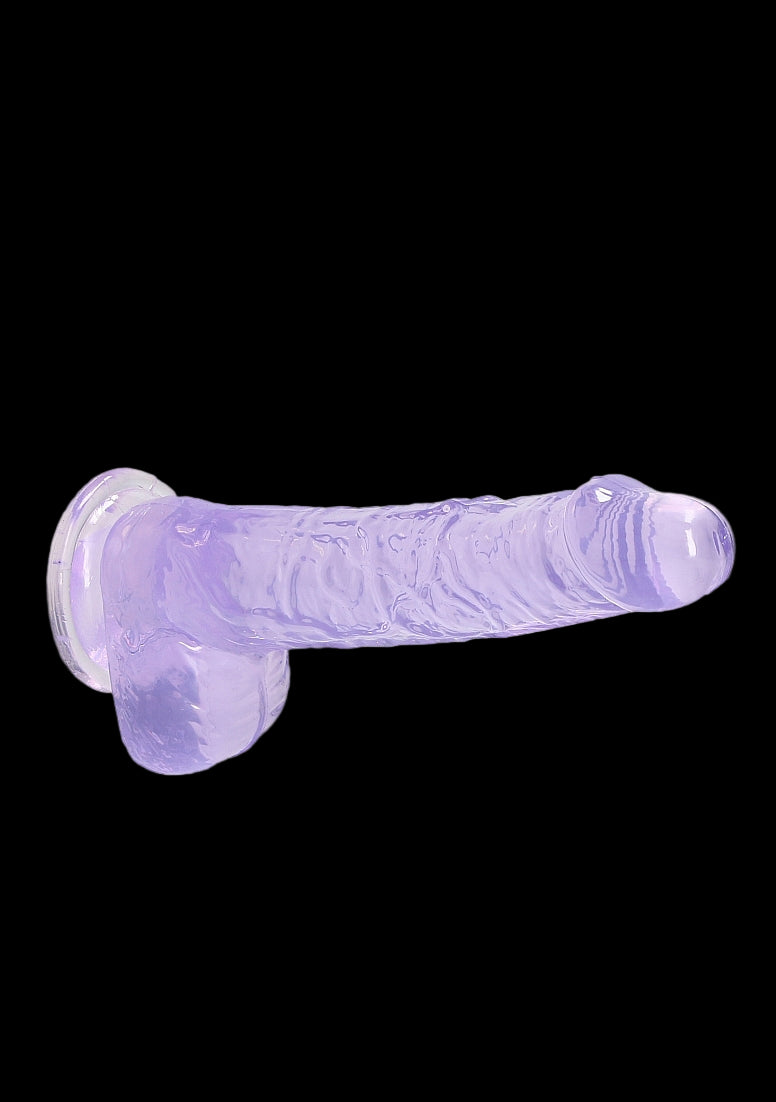 6in Realistic Dildo with Balls Purple