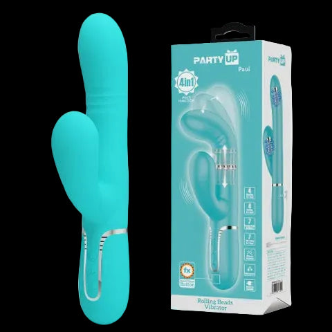 Party Up PAUL Rolling Beads Vibrator - Teal
