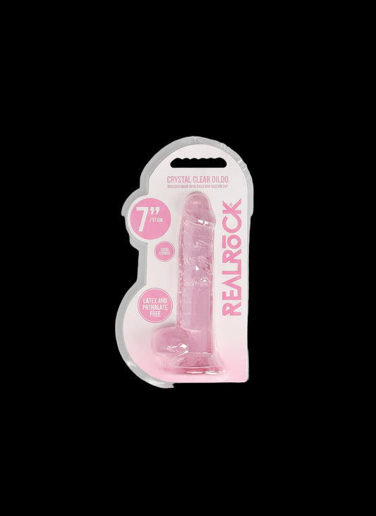 7in Realistic Dildo with Balls Pink