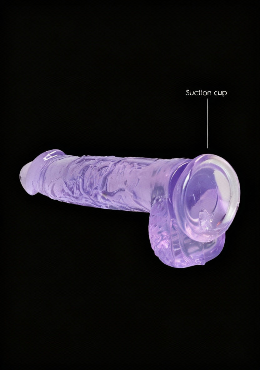 6in Realistic Dildo with Balls Purple