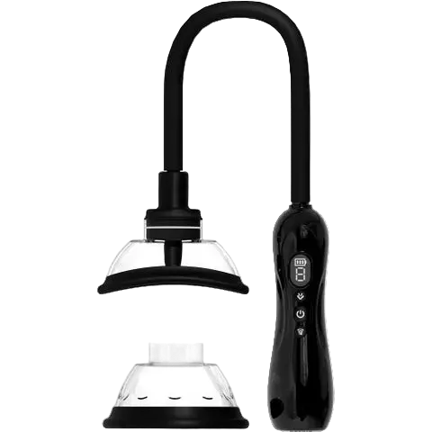 PUMPED Vulva & Breast Pump with Tongue Stimulator - Black