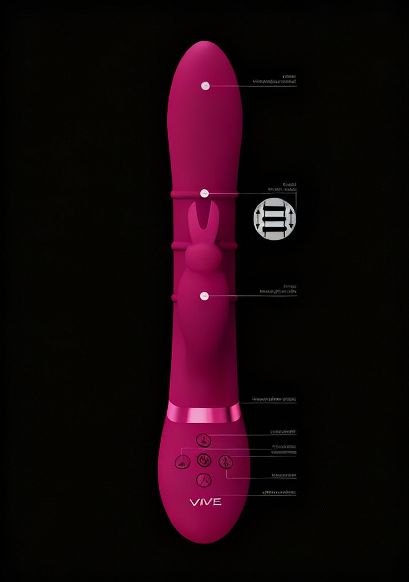 Sora - Up & Down Stimulating Rings, Vibrating G-Spot Rabbit - Pink