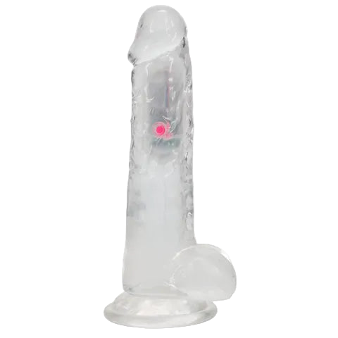 REALROCK 8'' with Balls Wireless Rechargeable LED Vibrating Dong