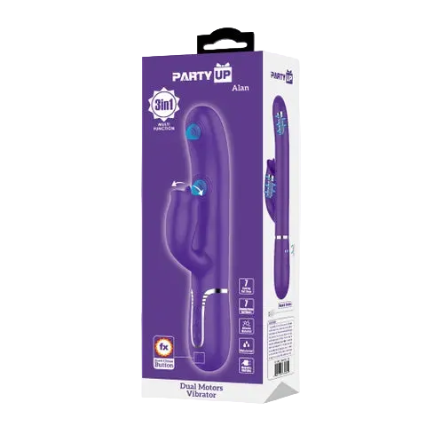 Party Up ALAN Dual Motor Vibrator - Purple