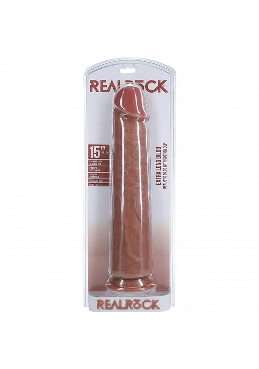 RealRock Ultra Realistic Skin - Extra Large Straight without Balls 15" / 38 cm - Tan