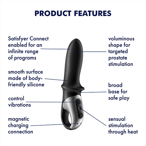 Satisfyer Hot Passion Anal Vibe App Control -Black