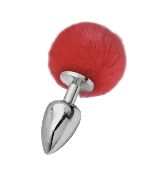 Iris Medium Silver Plug With Red Pom Pom