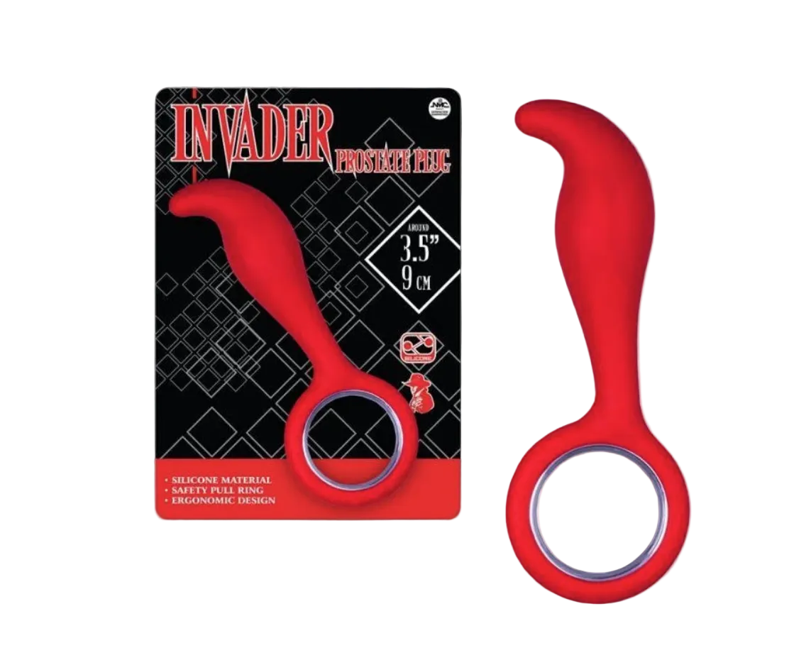 Invader 3" Silicone Prostate Plug -Red