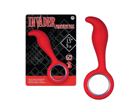 Invader 3" Silicone Prostate Plug -Red