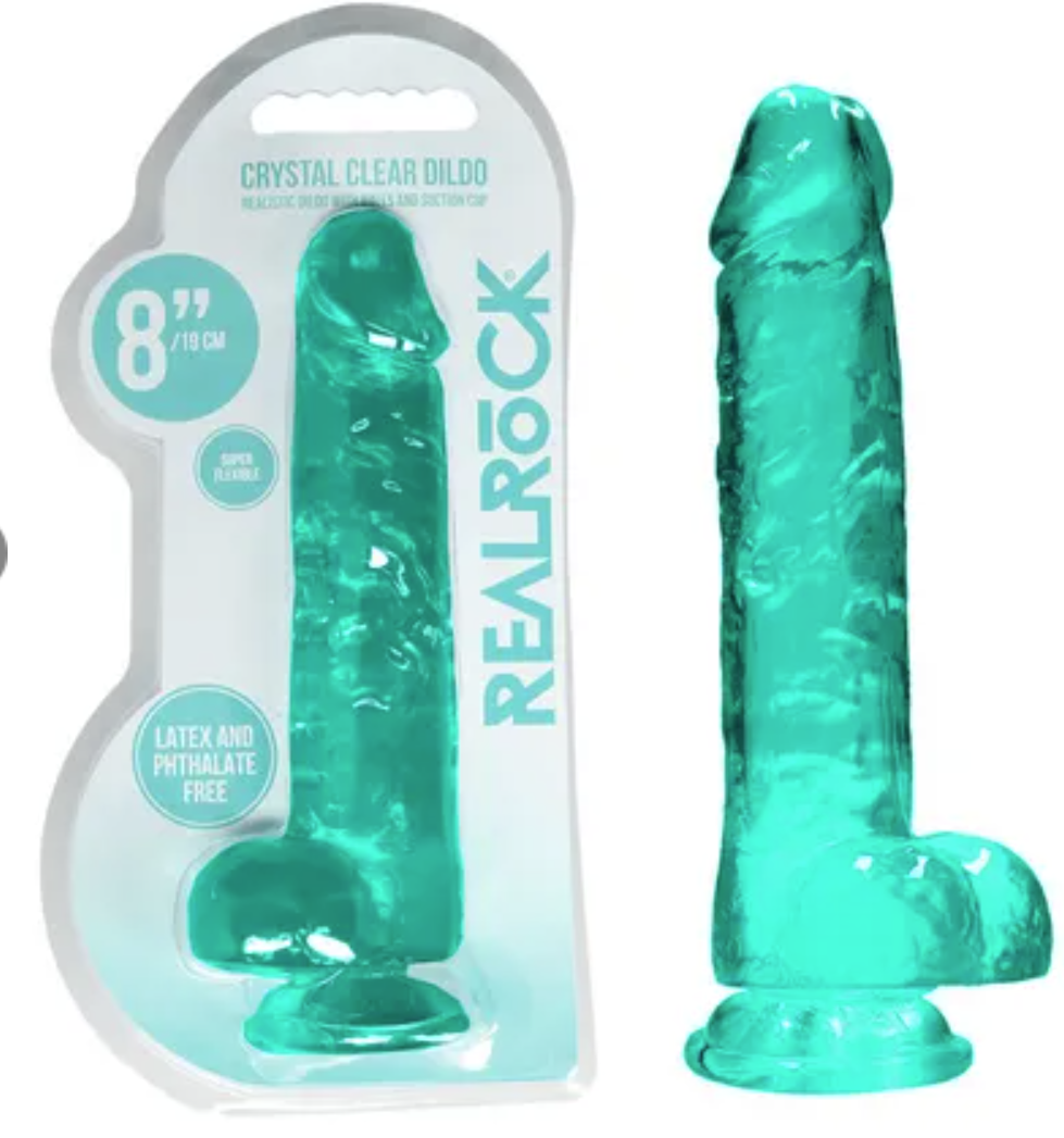 Crystal Clear REALROCK 8'' Realistic Dildo With Balls