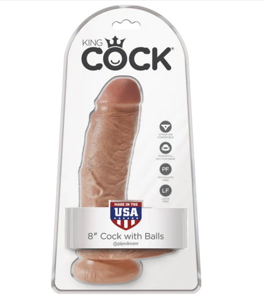 King Cock 8in Cock With Balls