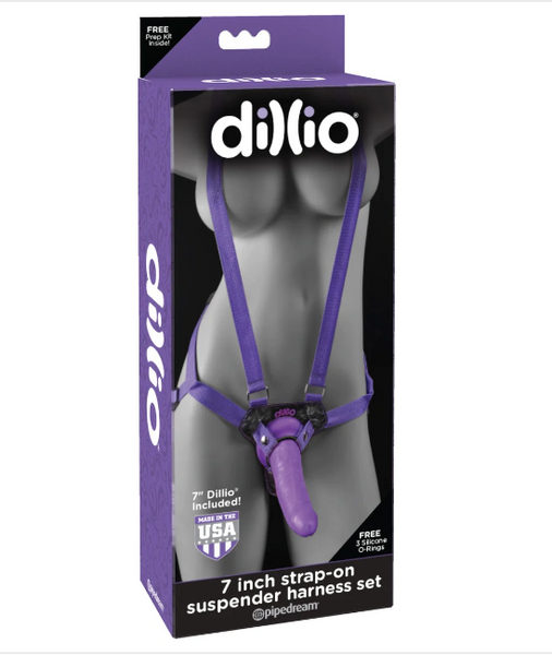Dillio 7" Strap-On Suspender Harness Set