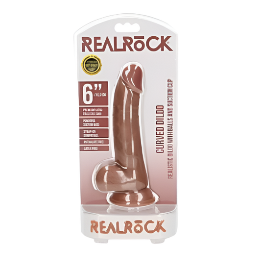 RealRock Curved Dildo+Balls 6"