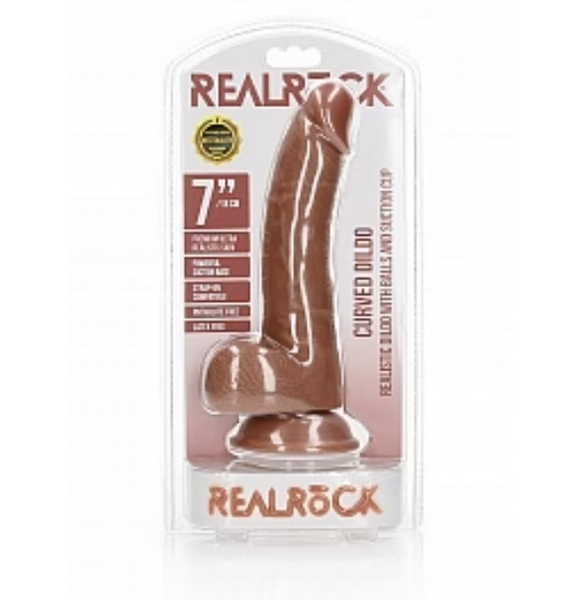 RealRock Curved Dildo+Balls 7"