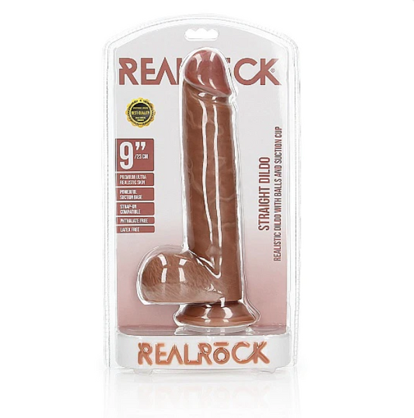 RealRock Realistic Dildo+Balls 9"