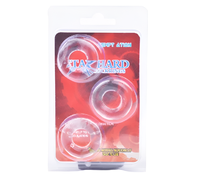 Clear Color Triple Donuts Cockring Kit