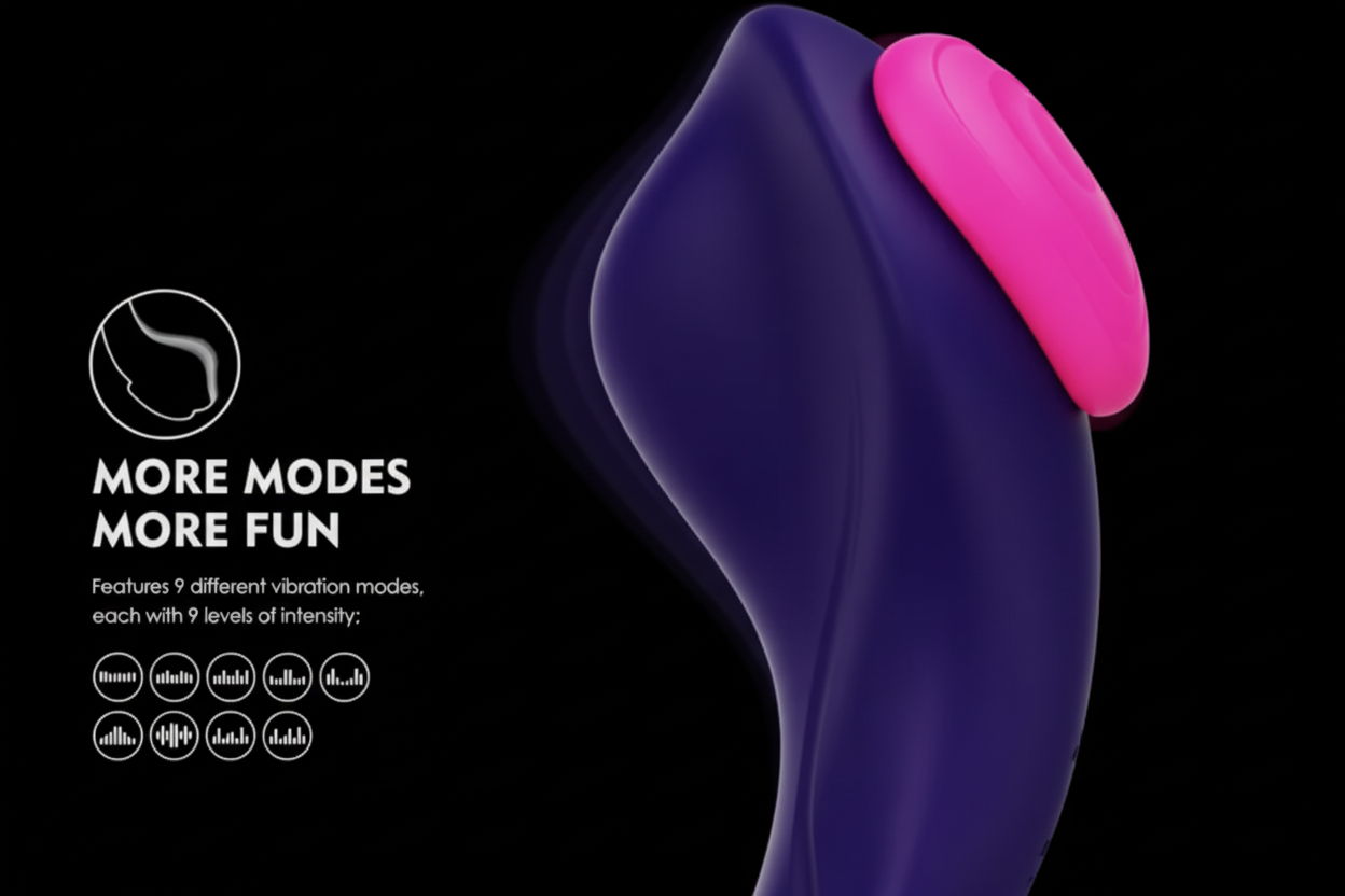LoveStyle Purple Silicone 9 Mode Panty Vibe with Heart