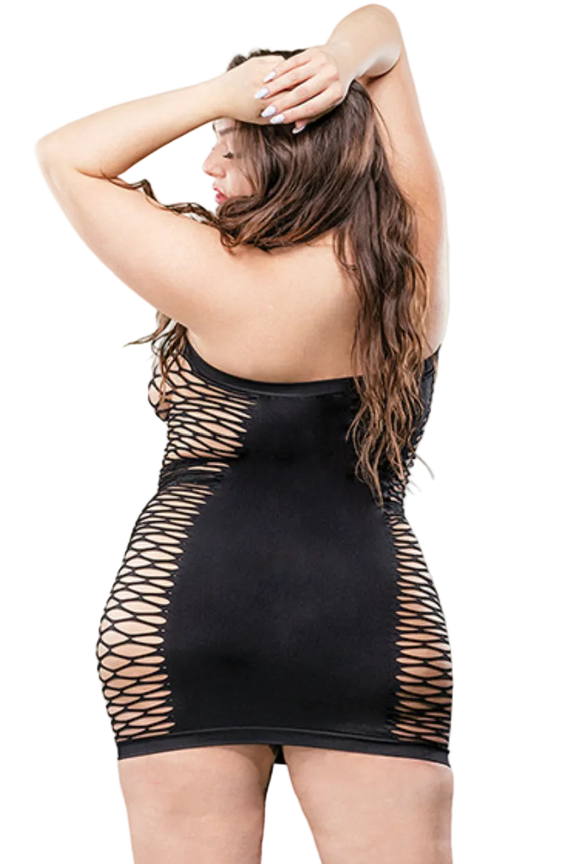 Ladies Solid Mesh Tube Dress
