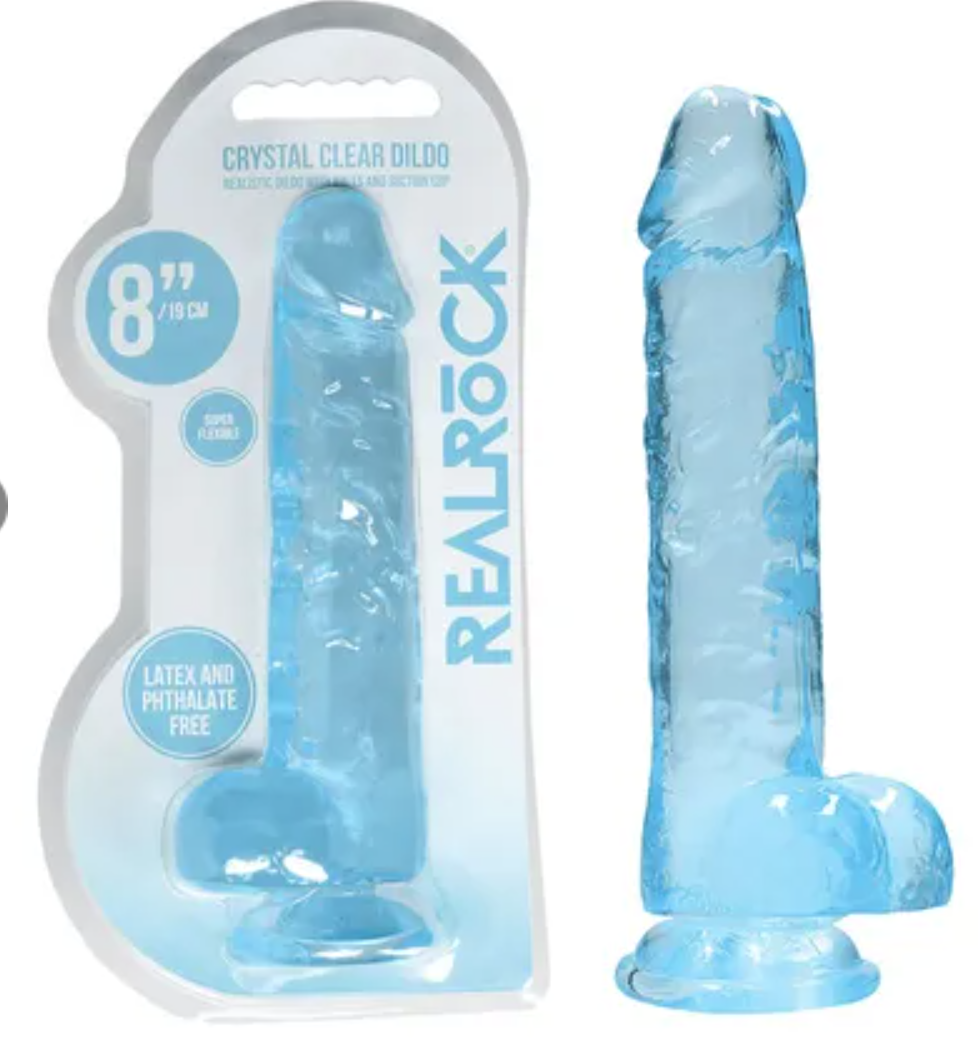 Crystal Clear REALROCK 8'' Realistic Dildo With Balls