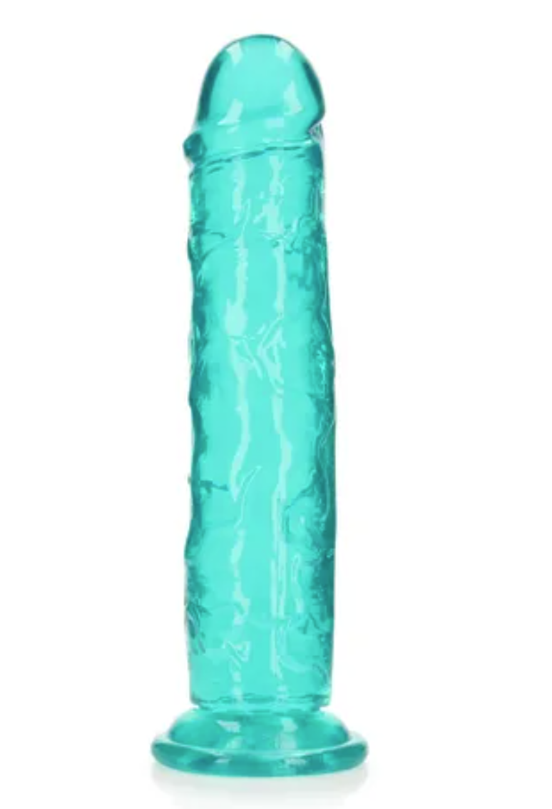 Crystal Clear Dildo 11in Straight no Balls Turquoise