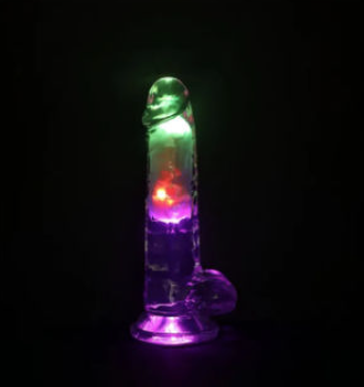 REALROCK 7'' with Balls Wireless Rechargeable LED Vibrating Dong