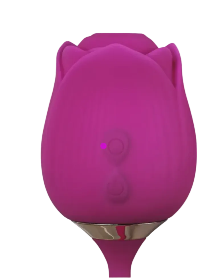 10-Speed Purple Color Silicone Clitoral Sucking Rose with Wiggling Vibrator
