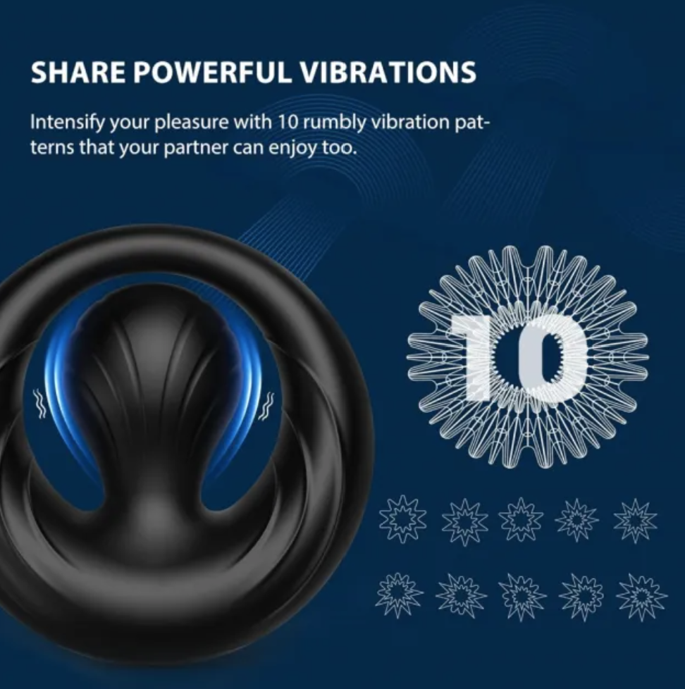 LoveStyle Silicone Rechargeable Oval Double Cockring