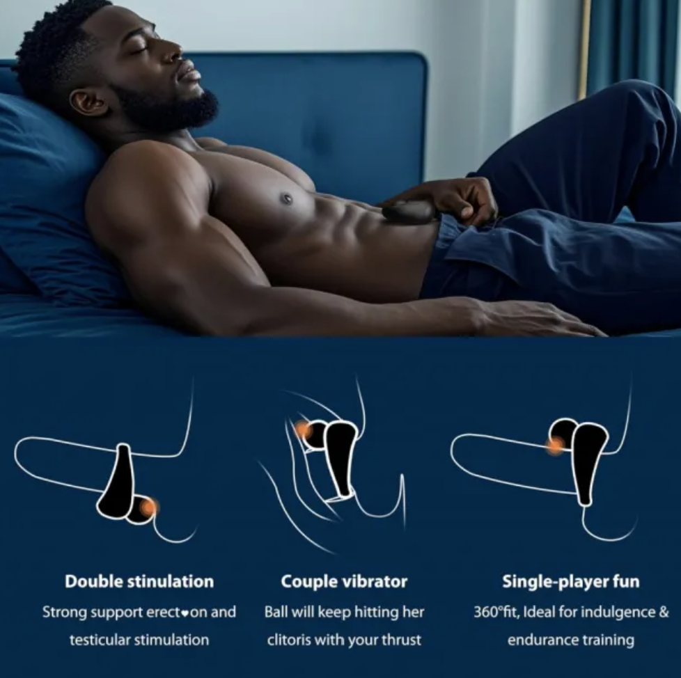 LoveStyle Silicone Rechargeable Oval Double Cockring