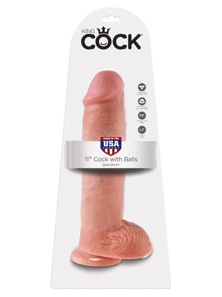 King Cock 11in Cock with Balls Flesh