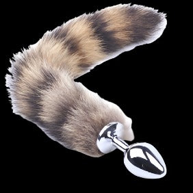 Medium Metallic Anal Plug With Tail