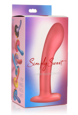 Simply Sweet 7" G-Spot Silicone Dildo Pink