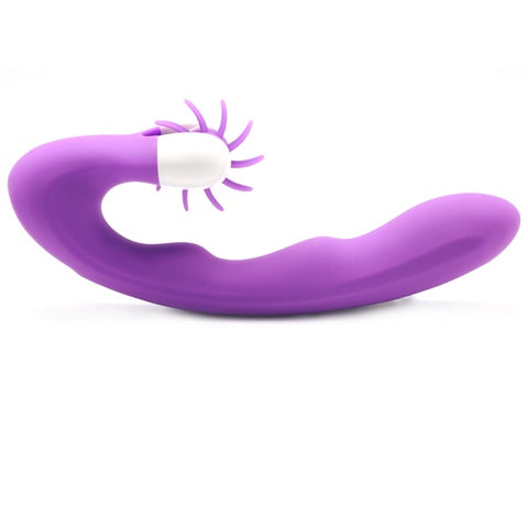20-Speed Purple Colour Silicone Vibrator with Heating and Oral Sex Simulator
