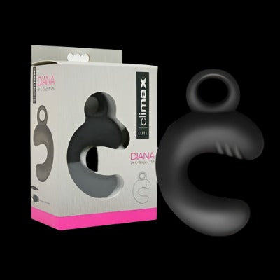 Climax Elite Diana 9x C-shaped Vibrator -Black