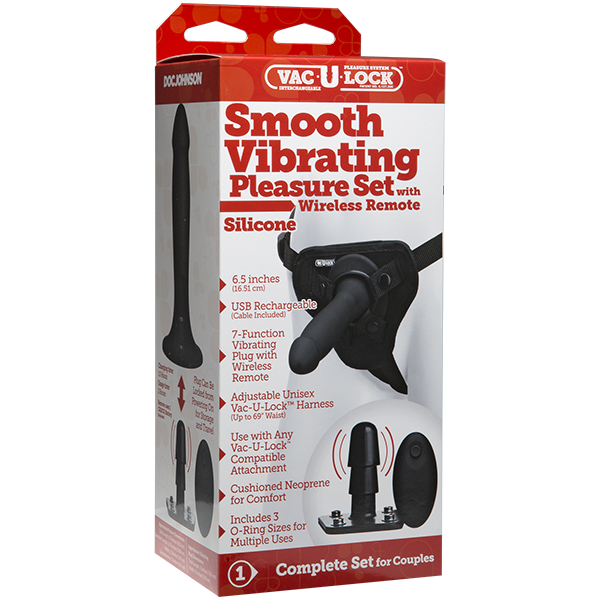 Vac-U-Lock Smooth Vibrating Pleasure Set with Remote