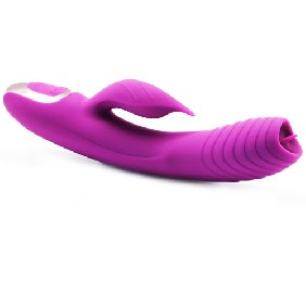 20-Speed Purple Colour Silicone Rabbit Vibrator with Vibrating Tongue